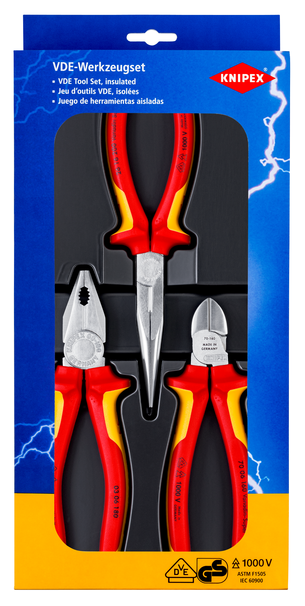 Knipex Zangen-Set 3-tlg. Bestseller-Paket - 002009V01