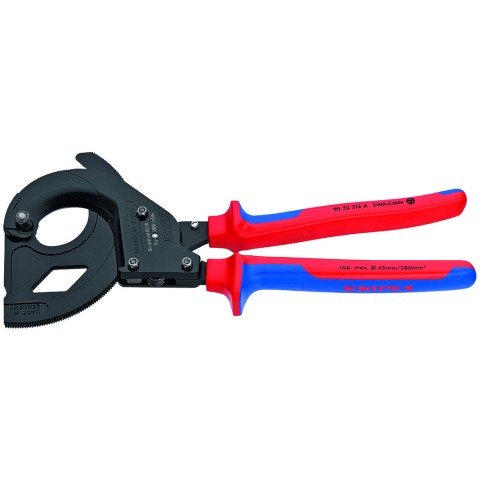 KNIPEX 95 32 315 A Kabelschneider (Ratschenprinzip) für stahlarmierte Kabel (SWA-Kabel)