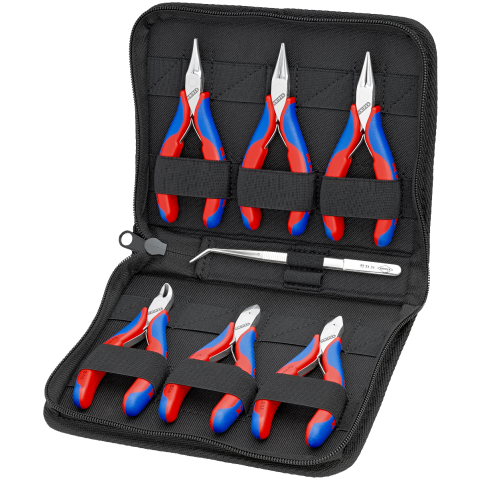 KNIPEX 00 20 16 Elektronikzangen-Set mit Werkzeugen für Arbeiten an elektronischen Bauteilen