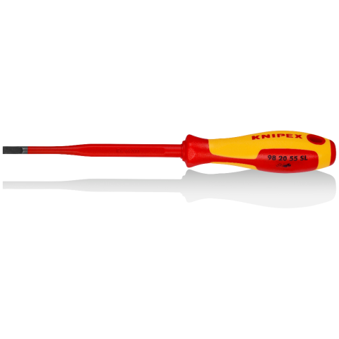 KNIPEX 98 20 55 SL Schraubendreher (Slim) für Schlitzschrauben